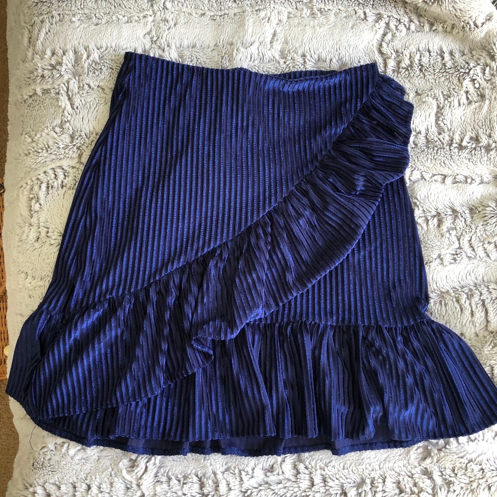 Blue velvet skirt